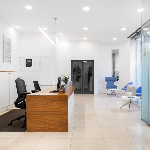 The reception at Upper Woburn Place, Regus in Euston