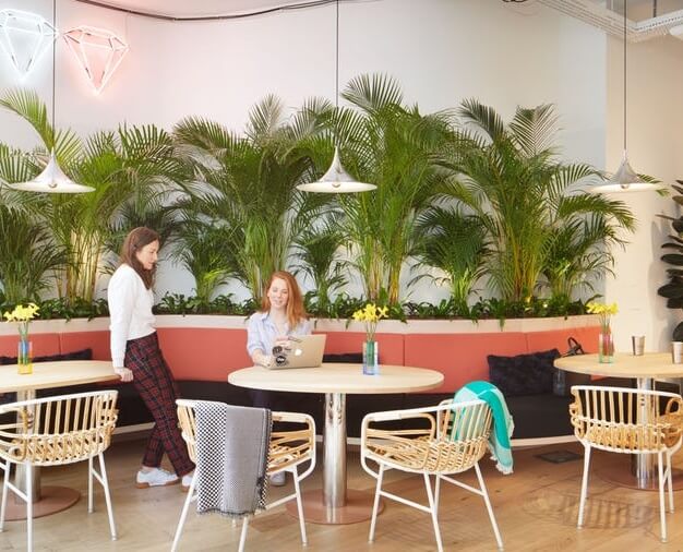 A breakout area in Hatton Garden, WeWork, Farringdon