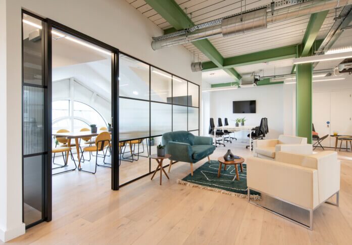 A breakout area in St John's Lane, Canvas Offices, Farringdon