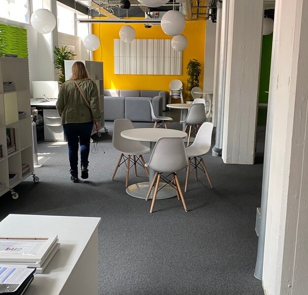 A breakout area in St John Square, Kitt Technology Limited, Farringdon