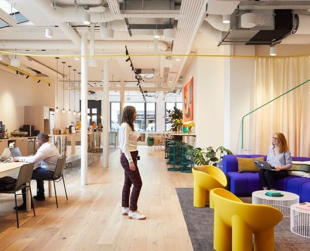 Breakout area at Hatton Garden, WeWork in Farringdon