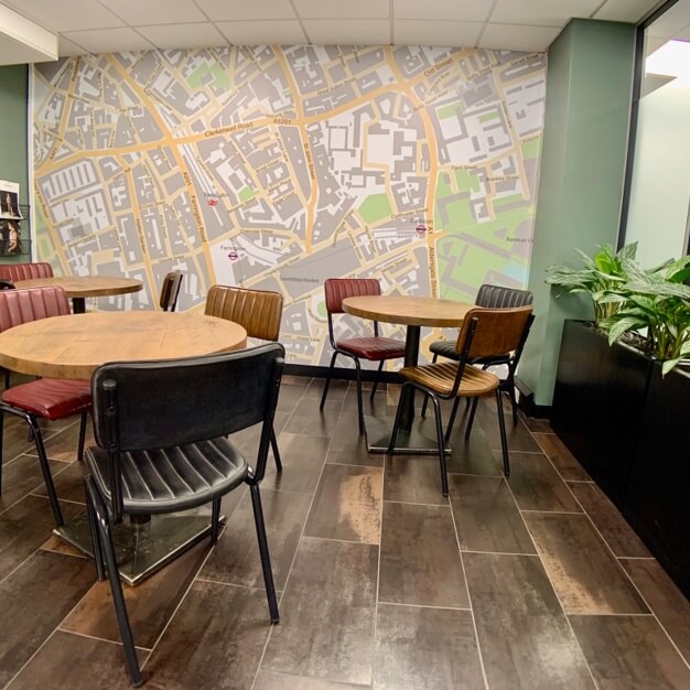 Breakout area at St Johns Lane, Smithfield Business Centre in Farringdon