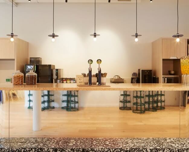 Kitchenette at Hatton Garden, WeWork in Farringdon