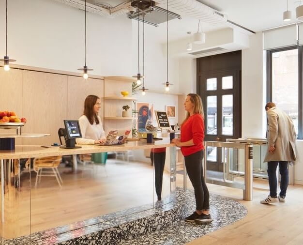 Reception in Hatton Garden, WeWork, Farringdon