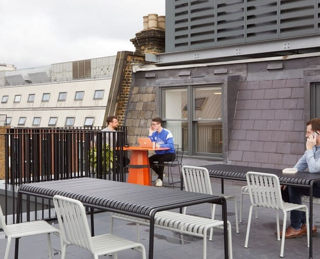 Roof terrace at Hatton Garden, WeWork in Farringdon