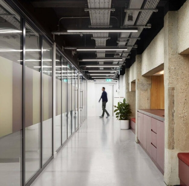 The hallway at Goswell Road, Techspace in Farringdon