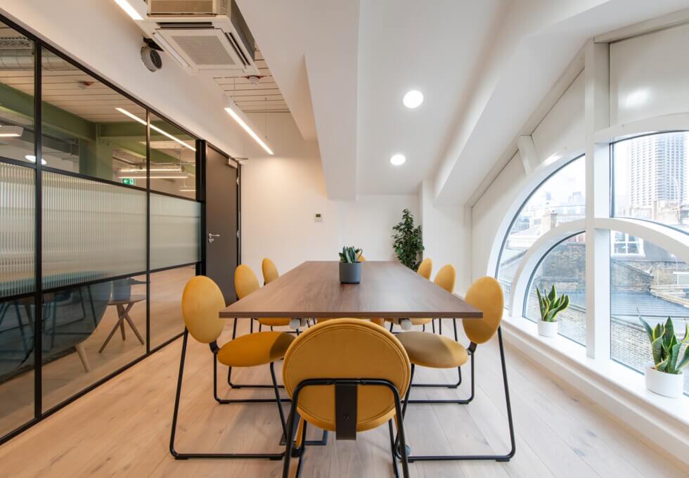 The meeting room at St John's Lane, Canvas Offices in Farringdon