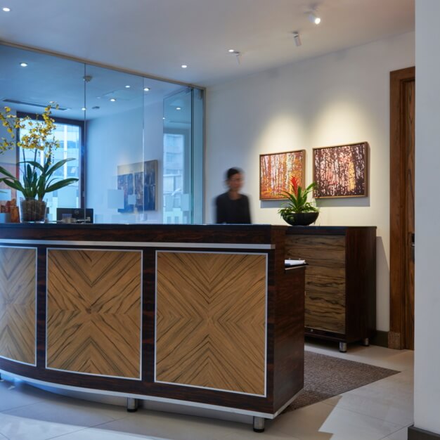 The reception at Snow Hill, Beaumont Business Centres in Farringdon