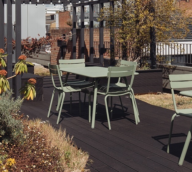 The roof terrace at Kirby Street, FORA in Farringdon