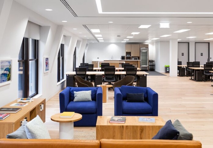 Breakout area at Lloyd's Avenue, WeWork in Fenchurch Street