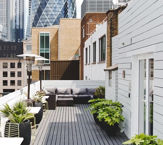 The roof terrace at Lloyds Avenue, FORA in Fenchurch Street
