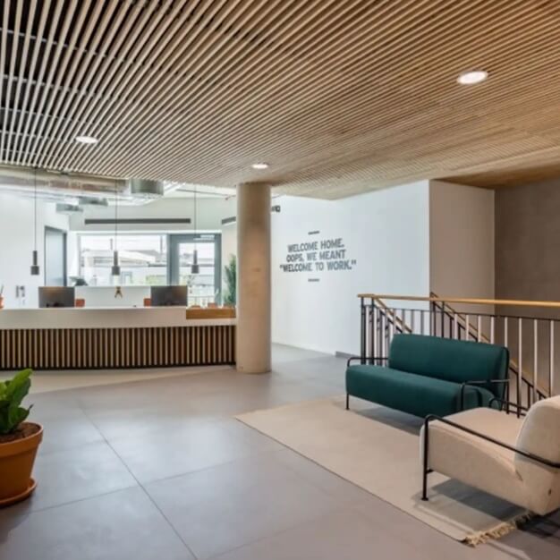 Reception area at City North Place, Regus in Finsbury Park