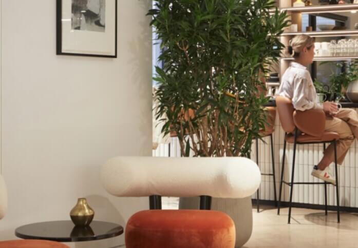 A breakout area in Berners Street, FORA, Fitzrovia