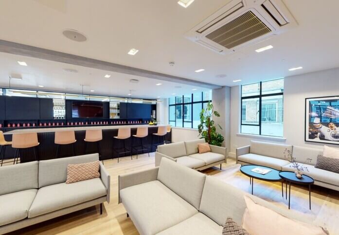 A breakout area in Berners Street, Kitt Technology Limited, Fitzrovia