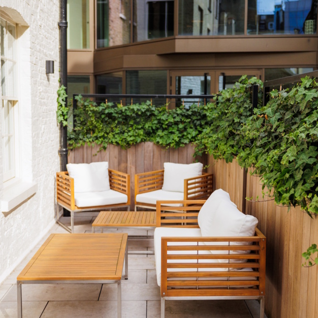 Outdoor space at Bedford Square in Fitzrovia, Grafter Offices