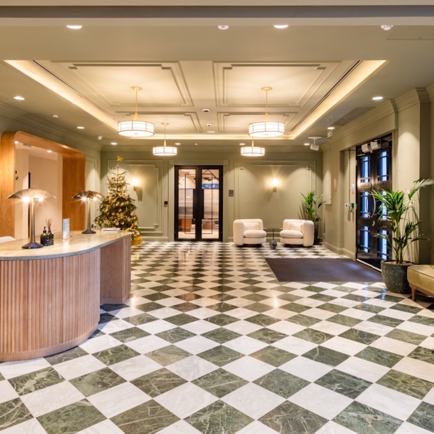 Reception area at Great Portland Street, Landmark Space in Fitzrovia