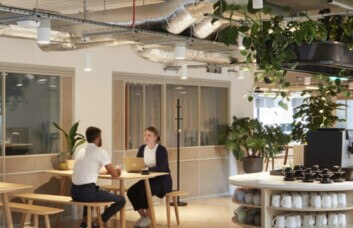 The communal space at Berners Street, FORA in Fitzrovia