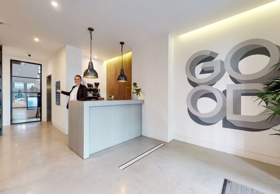 The reception at Berners Street, Kitt Technology Limited in Fitzrovia