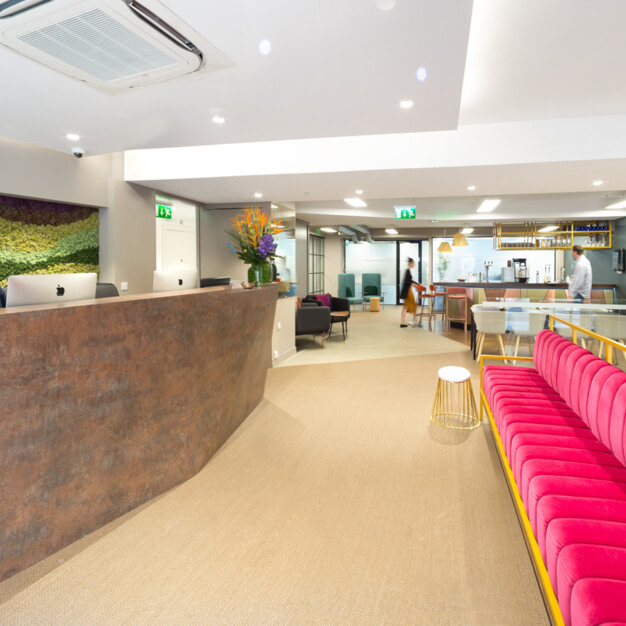 The reception at Newman Street, Landmark Space in Fitzrovia