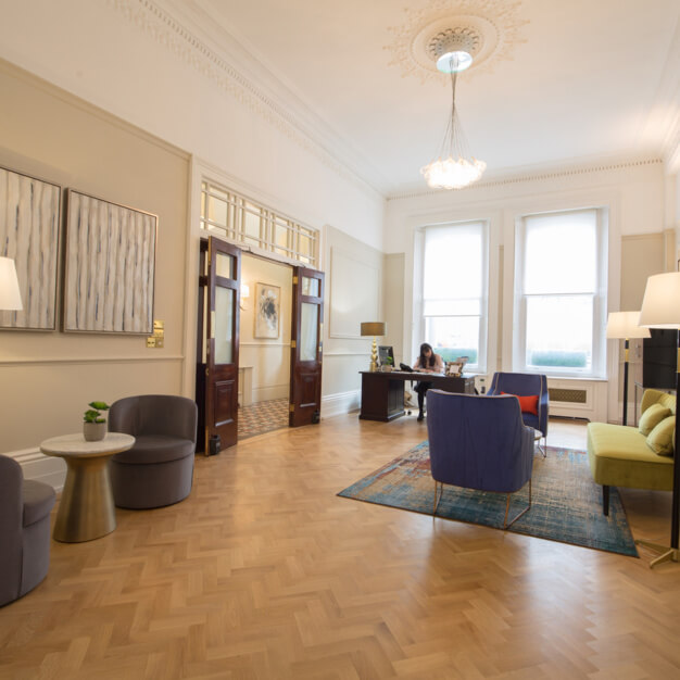 The reception at Grosvenor Gardens, The Boutique Workplace Company in Grosvenor Gardens