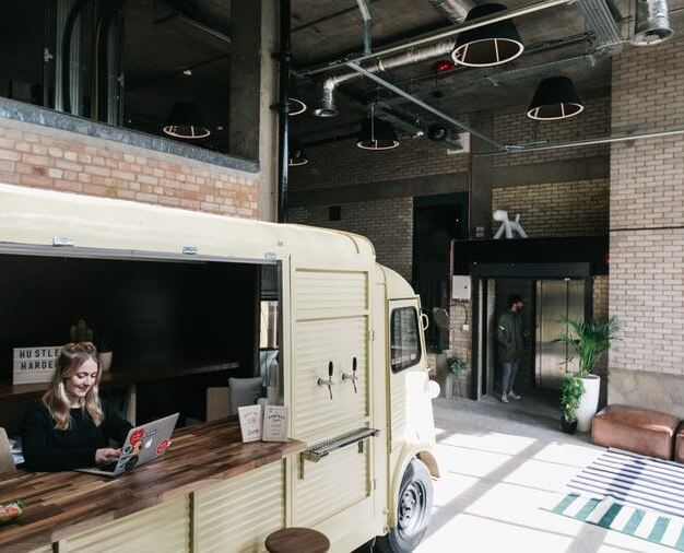 Reception area at Mare Street, WeWork in Hackney