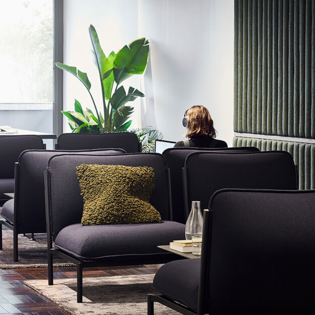 A breakout area in Lyric Square, FORA, Hammersmith