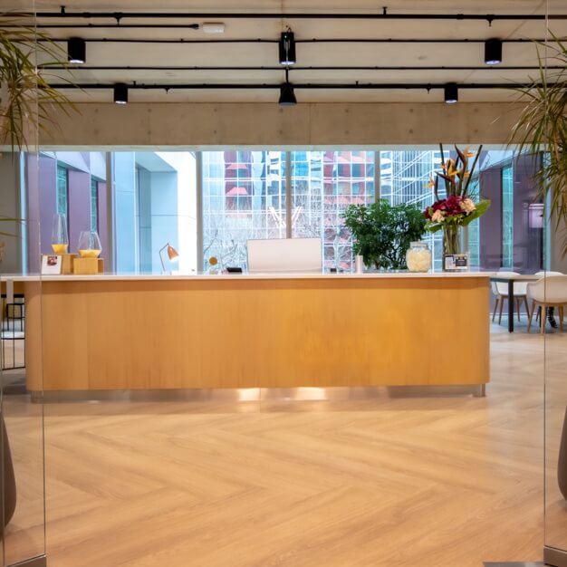 Reception area at Hammersmith Road, Industrious UK Holdings Ltd in Hammersmith