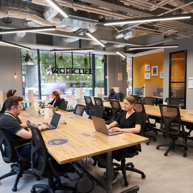The communal space at Hammersmith Road, Work.Life in London