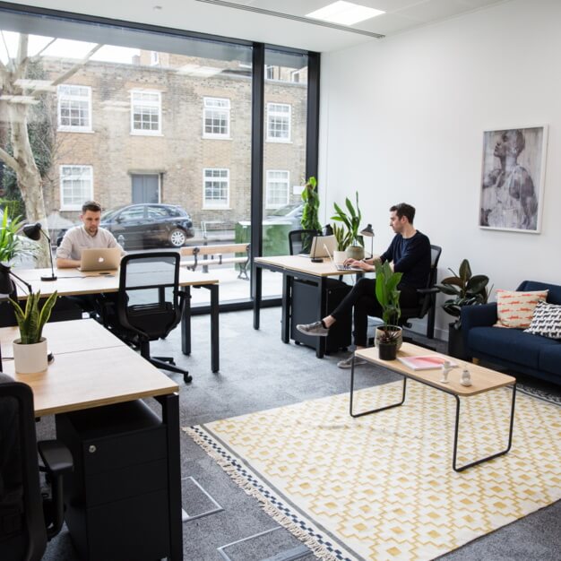 The communal space at Hammersmith Road, Work.Life (London)