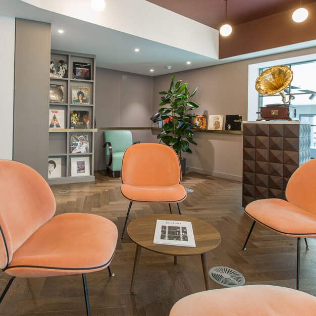 A breakout area in Bloomsbury Way, FORA, Holborn