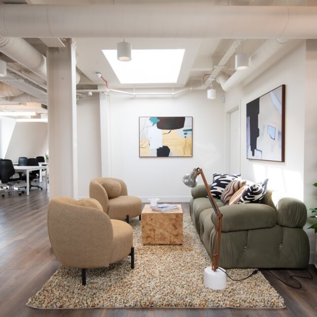 A breakout area in Kingsway, Canvas Offices, Holborn