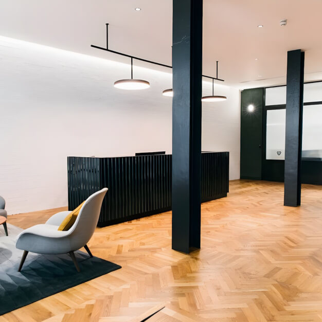 Reception area at Eagle Street, Knotel in Holborn