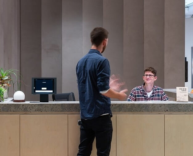 Reception area at Kingsway, WeWork in Holborn
