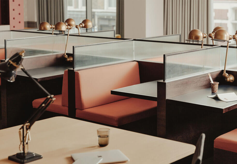 The communal space at Bloomsbury Way, FORA in Holborn