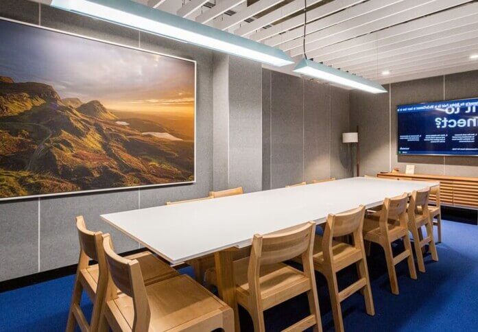 The meeting room at Waterhouse Square, WeWork in Holborn
