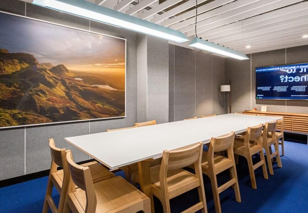 The meeting room at Waterhouse Square, WeWork in Holborn