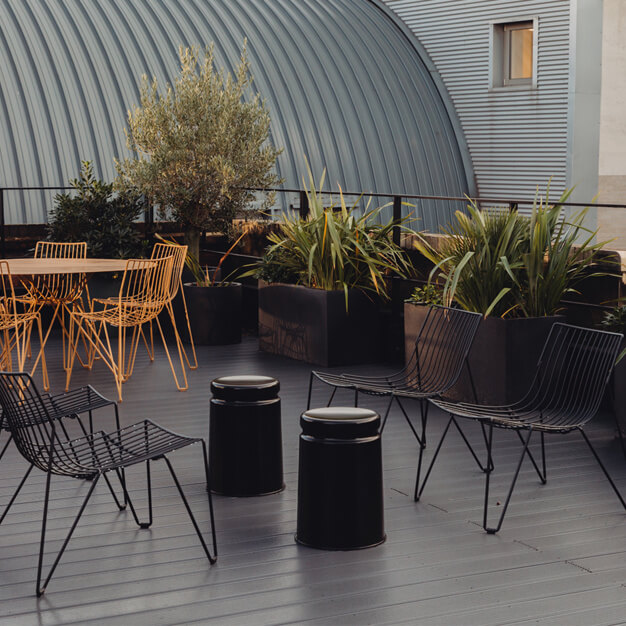The roof terrace at Red Lion Square, FORA in Holborn