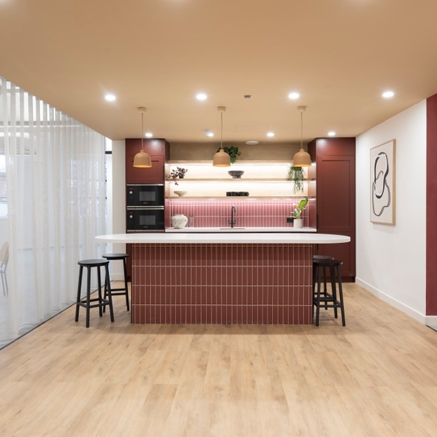 The dedicated kitchen at Haberdasher Street, Base Offices in Hoxton