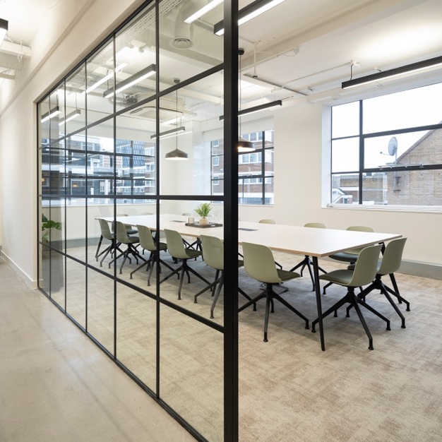 The dedicated meeting room at Haberdasher Street, Base Offices in Hoxton