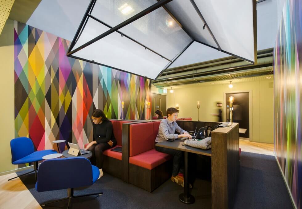 Breakout area at Wharf Road, Workspace Group Plc in Islington
