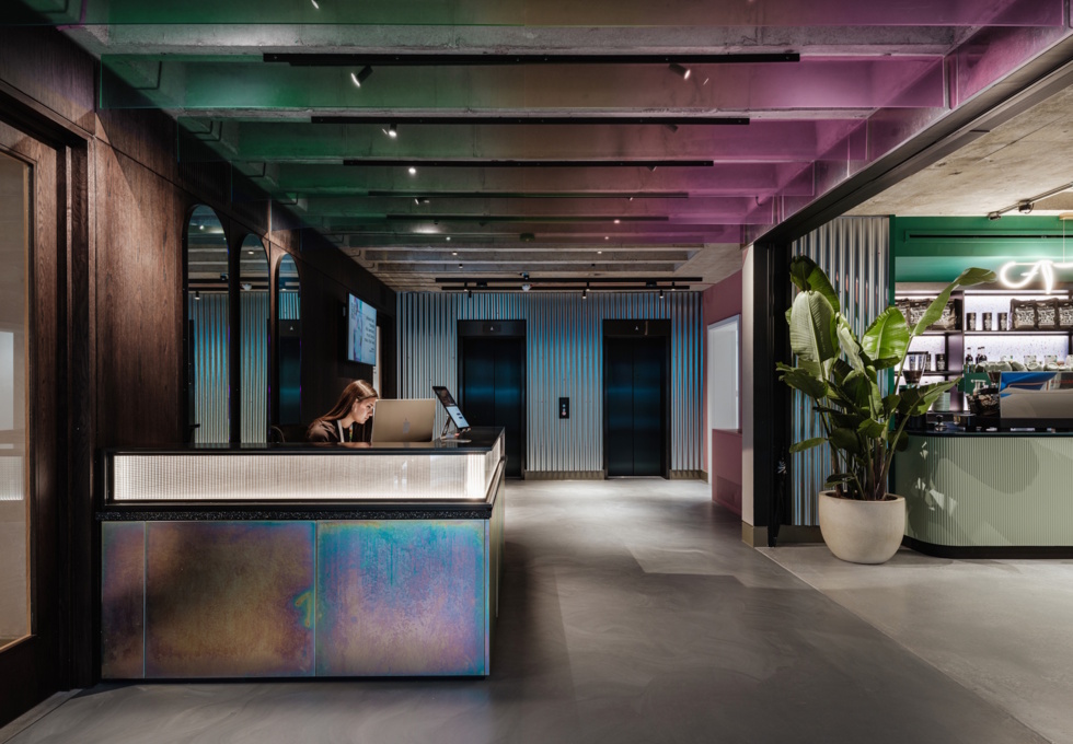 The reception at Wrights Lane, Huckletree in Kensington