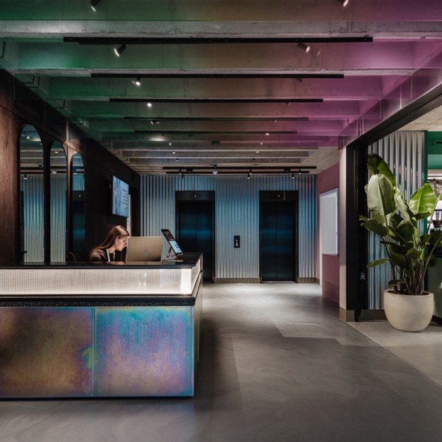 The reception at Wrights Lane, Huckletree in Kensington