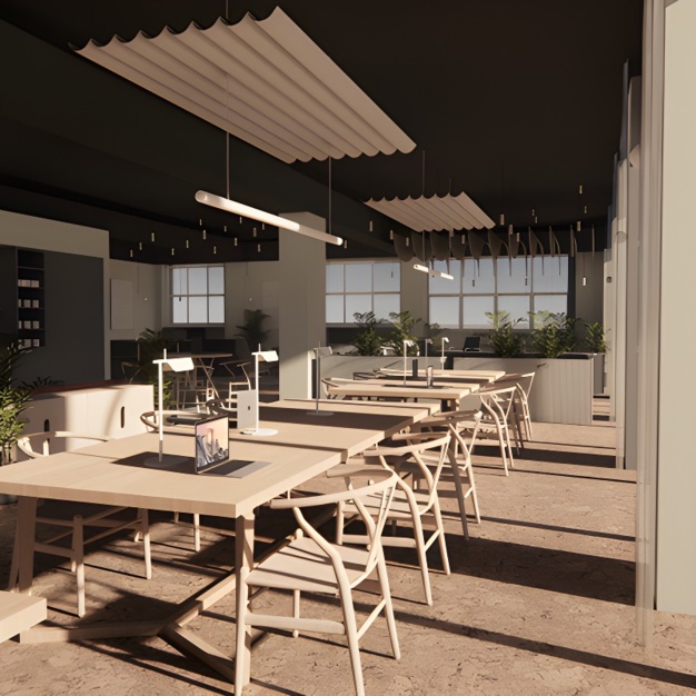 A breakout area in Northdown Street, Shoreditch One Ltd (Oneder), King's Cross