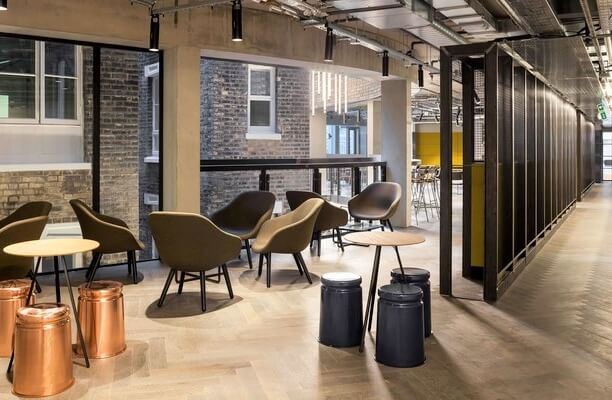 A breakout area in Pancras Square, FORA, King's Cross