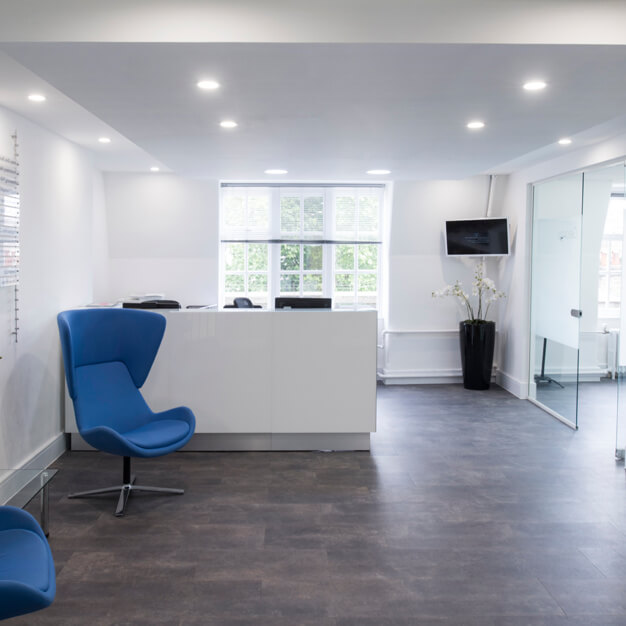 Reception at Mabledon Place, Regus in King's Cross