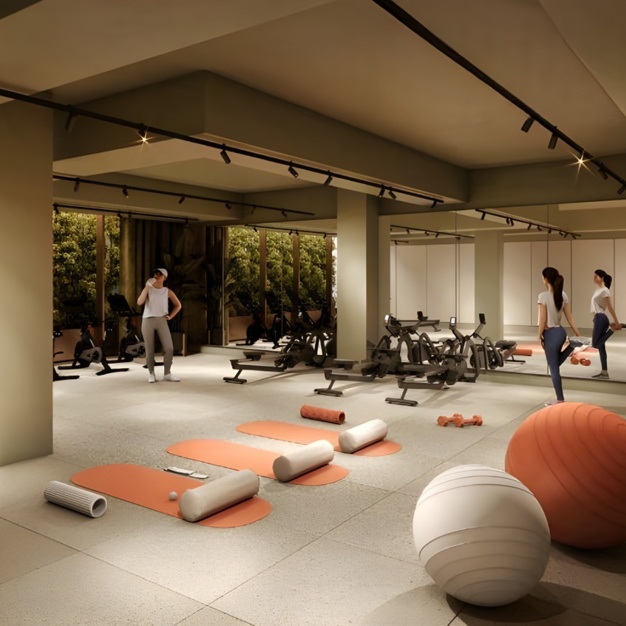 The gym at York Way, Land Securities Group PLC in King's Cross