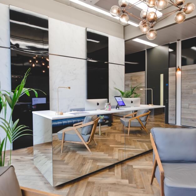 The reception at Pancras Square, FORA in King's Cross