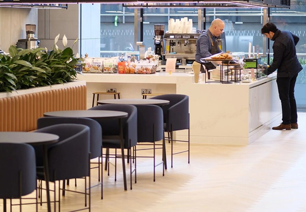 Café area at Old Broad Street, Land Securities Group PLC, Liverpool Street