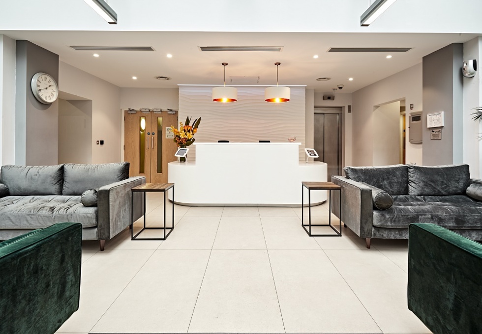 Reception area at Victoria Avenue, Podium Space Ltd in Liverpool Street