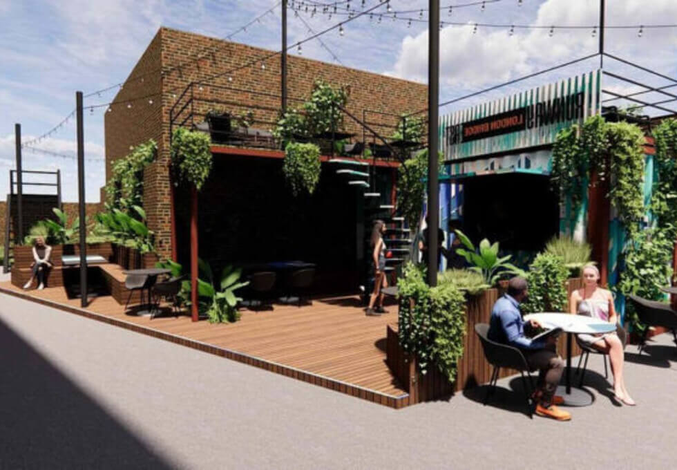 The outdoor area at Crucifix Lane, Runway East in London Bridge